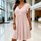 🔥2026 Hot Sale 50% OFF✨⚡ 50K+ SOLD! 🎁Women's Criss-Cross V-Neck Flutter Sleeve Flowy Dress Criss-Cross💖👗