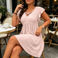 🔥2026 Hot Sale 50% OFF✨⚡ 50K+ SOLD! 🎁Women's Criss-Cross V-Neck Flutter Sleeve Flowy Dress Criss-Cross💖👗