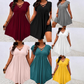 🔥2026 Hot Sale 50% OFF✨⚡ 50K+ SOLD! 🎁Women's Criss-Cross V-Neck Flutter Sleeve Flowy Dress Criss-Cross💖👗