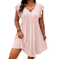 🔥2026 Hot Sale 50% OFF✨⚡ 50K+ SOLD! 🎁Women's Criss-Cross V-Neck Flutter Sleeve Flowy Dress Criss-Cross💖👗