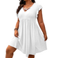 🔥2026 Hot Sale 50% OFF✨⚡ 50K+ SOLD! 🎁Women's Criss-Cross V-Neck Flutter Sleeve Flowy Dress Criss-Cross💖👗