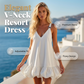💖2026 HOT SALE 65%OFF💖40K+ SOLD! ！💥Women’s V‑Neck Resort Dress – Bubble Ruffled Hem, Adjustable Metallic Straps, Soft & Airy