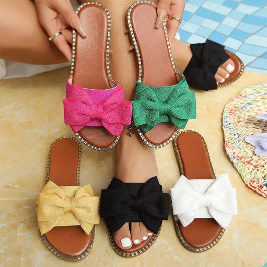 ⏳LAST DAY SALE 74% OFF !!📢Chic Bow Sandals for Women Anti-Slip, Cute & Comfy. A Must-Have Summer Footwear! 😎🌴💕