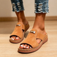 👣New Arrival 50% OFF Only ￡15.99💴！! Women's Stylish Peep-Toe Wedge Sandals☀️ Soft Leather Lining. Great For Work, Vacation & Daily Wear! 👗✈️🌸