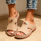 👣New Arrival 50% OFF Only ￡15.99💴！! Women's Stylish Peep-Toe Wedge Sandals☀️ Soft Leather Lining. Great For Work, Vacation & Daily Wear! 👗✈️🌸