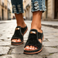 👣New Arrival 50% OFF Only ￡15.99💴！! Women's Stylish Peep-Toe Wedge Sandals☀️ Soft Leather Lining. Great For Work, Vacation & Daily Wear! 👗✈️🌸