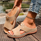 👣New Arrival 50% OFF Only ￡15.99💴！! Women's Stylish Peep-Toe Wedge Sandals☀️ Soft Leather Lining. Great For Work, Vacation & Daily Wear! 👗✈️🌸