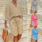 ⏳LAST DAY SALE 60% OFF !!📢Women’s Casual V Neck Top and Shorts Set