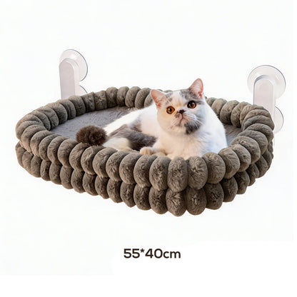 ⏳LAST DAY SALE 70% OFF !!📢Foldable Cat Window Hammock with Suction Cups Easy Peel & Stick, No Tools Needed, Soft Fleece Mat, Machine Washable. Give Your Cat A Cozy Window Perch! 💤🛋️✨