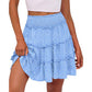 Women’s Elastic High Waist Tiered Ruffle Skort