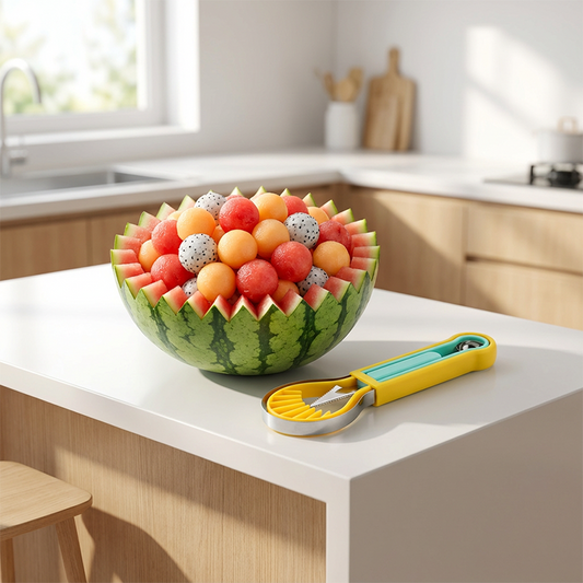 🛡️ Food-Grade Stainless Steel Melon Baller Set — 4-in-1 Fruit Scoop