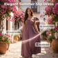 👗 🏆 Last Day Only £14.99 ! ! ✨ Women's Drawstring Spaghetti Strap Dress – Loose Fit, Breathable, Vacation Ready 🌸