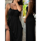 👗 🏆 Last Day Special Price £15.98 ! ! ✨ Women's Drawstring Spaghetti Strap Dress – Loose Fit, Breathable, Vacation Ready 🌸