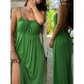 👗 🏆 Last Day Only £14.99 ! ! ✨ Women's Drawstring Spaghetti Strap Dress – Loose Fit, Breathable, Vacation Ready 🌸
