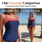 ⏳LAST DAY SALE 60% OFF !!📢Women Two-Piece Tankini Color Block Conservative Swimsuit Set