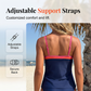 ⏳LAST DAY SALE 60% OFF !!📢Women Two-Piece Tankini Color Block Conservative Swimsuit Set