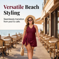 🥳SUMMER HOT SALE 50%OFF!💥💞50K+ SOLD!🩱Women Plus Size Swim Dress One-Piece Solid Color Swimsuit💥