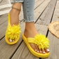 ⏳LAST DAY SALE 50% OFF !!📢Women Floral Flip Flops Lightweight Summer Slippers
