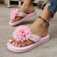 ⏳LAST DAY SALE 50% OFF !!📢Women Floral Flip Flops Lightweight Summer Slippers