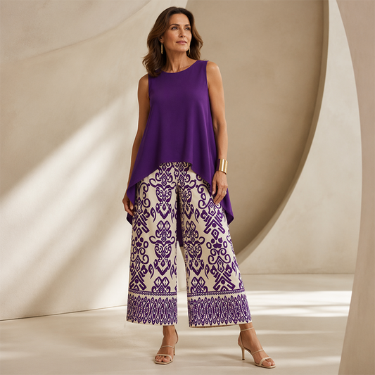 👗  New Arrivals 50% OFF💥Women's Casual Sleeveless Top & Wide-Leg Pants Set — Relaxed Co-Ord with High-Waist Trousers