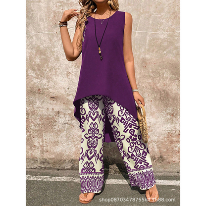 👗  New Arrivals 50% OFF💥Women's Casual Sleeveless Top & Wide-Leg Pants Set — Relaxed Co-Ord with High-Waist Trousers