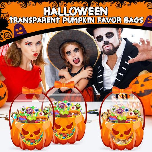 🎃HALLOWEEN SALE ONLY￡8.99!! 🦇👻Halloween Bestsellers-Halloween Transparent Pumpkin Favor Bags