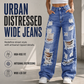 🔥2026 Hot Sale 50% OFF✨⚡ 50K+ SOLD! 🎁✨ Effortless Everyday Style | Women's Distressed High-Rise Wide-Leg Jeans
